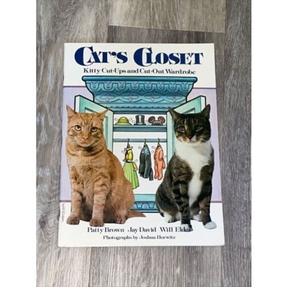 CAT'S CLOSET KITTY CUT UPS CUT OUT WARDROBE BROWN DAVID ELDER FIRESIDE 1982. - Picture 1 of 4